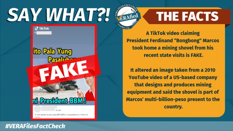 FACT CHECK Mining Equipment Pasalubong From Bongbong Marcos On