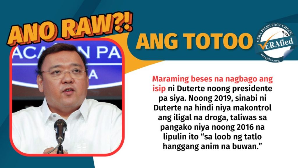 VERA FILES FACT CHECK Pahayag Ni Harry Roque Sa Word Of Honor Ni