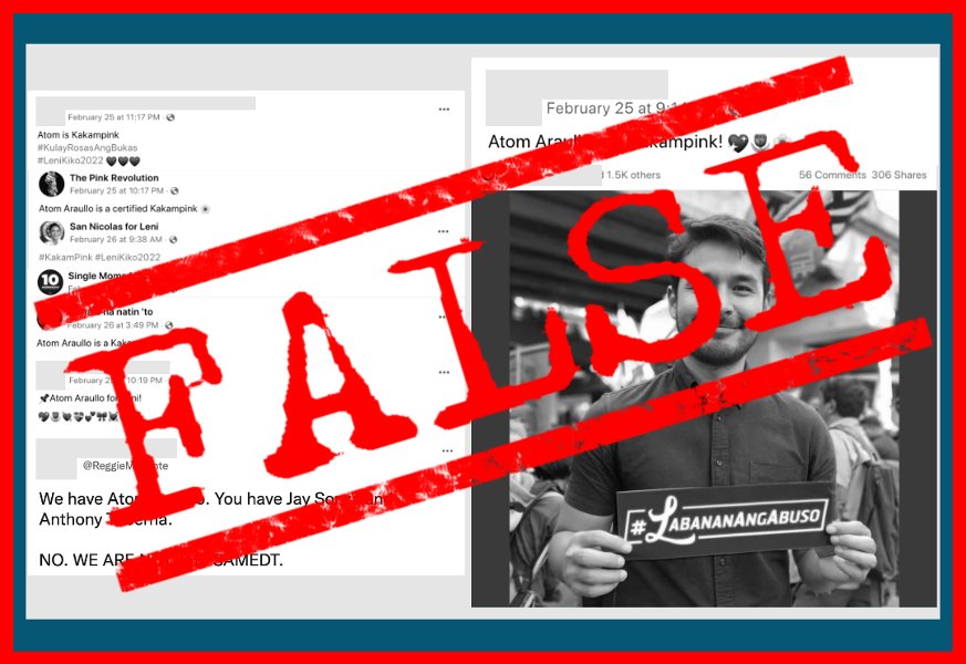 #VERAfied: Posts claiming Atom Araullo is ‘KakamPink’ FALSE 
