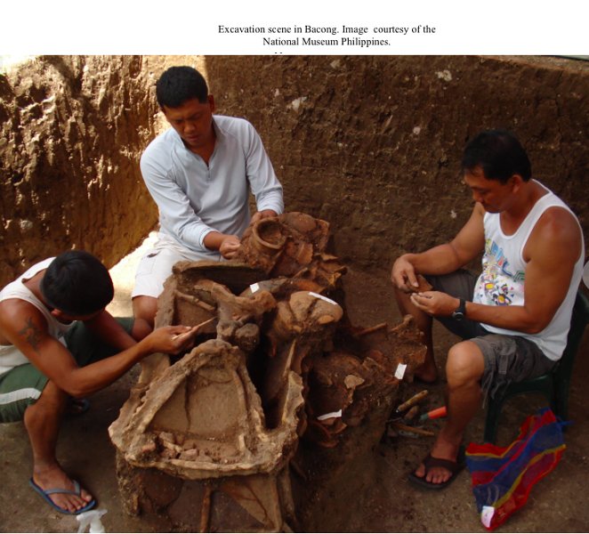 Excavation scene in Bacong. Image courtesy of the National Museum Philippines.