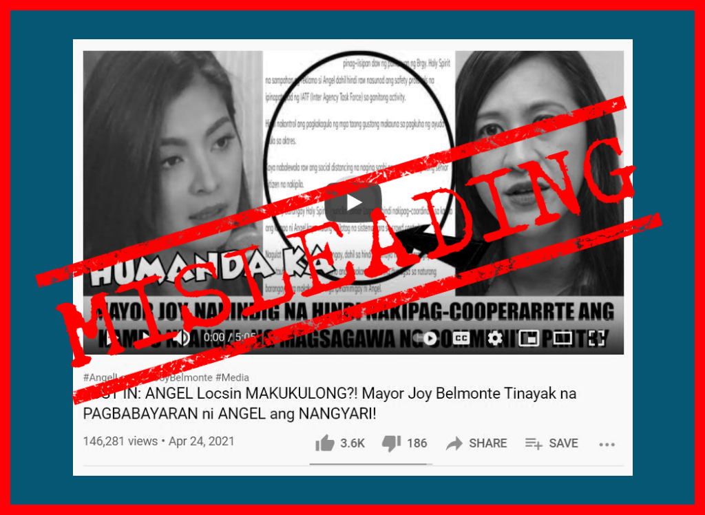 VERA FILES FACT CHECK: Video on Angel Locsin ‘going to prison’ MISLEADING