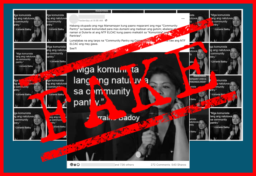 VERA FILES FACT CHECK: Badoy DID NOT call community pantry patrons ‘communists’