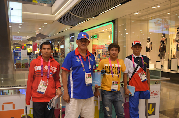 Coach Joel Deriada (2nd from left) with Ph Paralympians Isidro Vildosola, Roger Tapia, and Andy Avellana. Photo by RYAN ESTEVES.