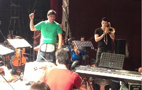 2Xian Lim rehearsing with  ABS CBN Philharmonic under Gerard Salonga