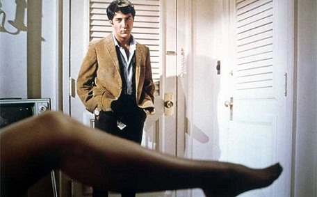 Dustin Hoffman being seduced by Anne Bancroft in The  Graduate 1967 film