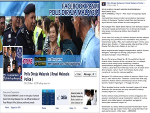 The arrest is mentioned in the Malaysian Police’s official Facebook page.