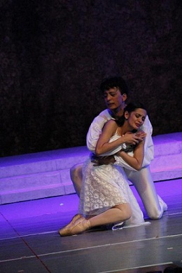 Katherine Trofeo as Juliet with Nicolas Pacana in Romeo and Juliet.