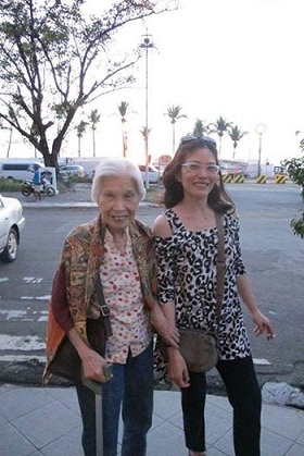 Mrs. Rosario B. Licad with famous daughter, Cecile