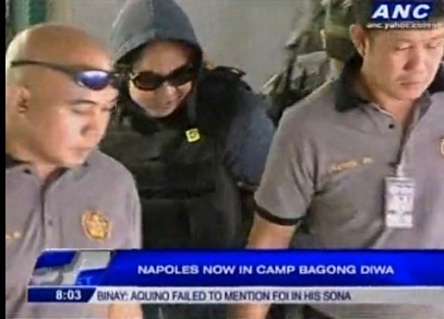 Janet Lim-Napoles arrives  at BJMP jail in Bicutan.