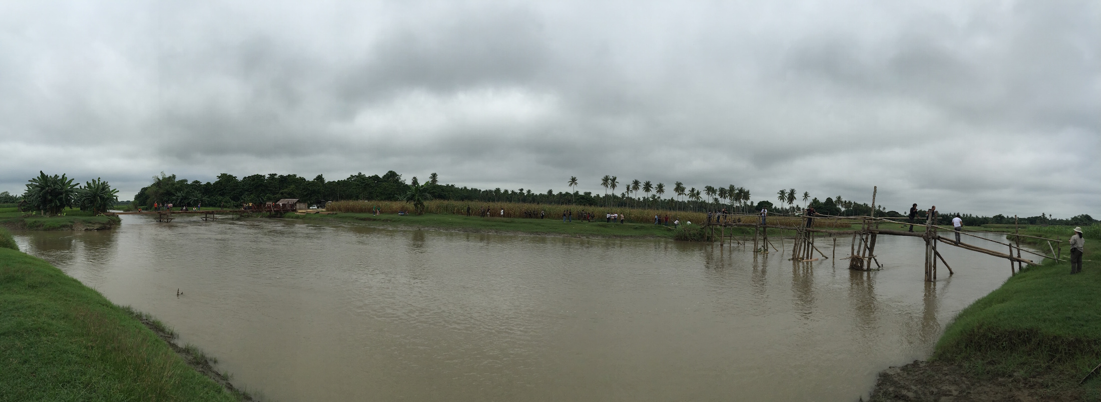 Panoramic shot of Mamasapano, showing the new bridge on the left and the old one on the right. Photo by JAKE SORIANO