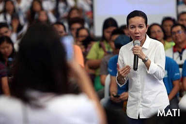 Grace Poe explains disqualification cases in Mati, Davao Oriental