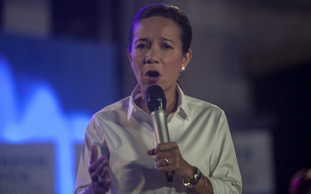 Grace Poe at the miting de avance. Photo by Luis Liwanag.