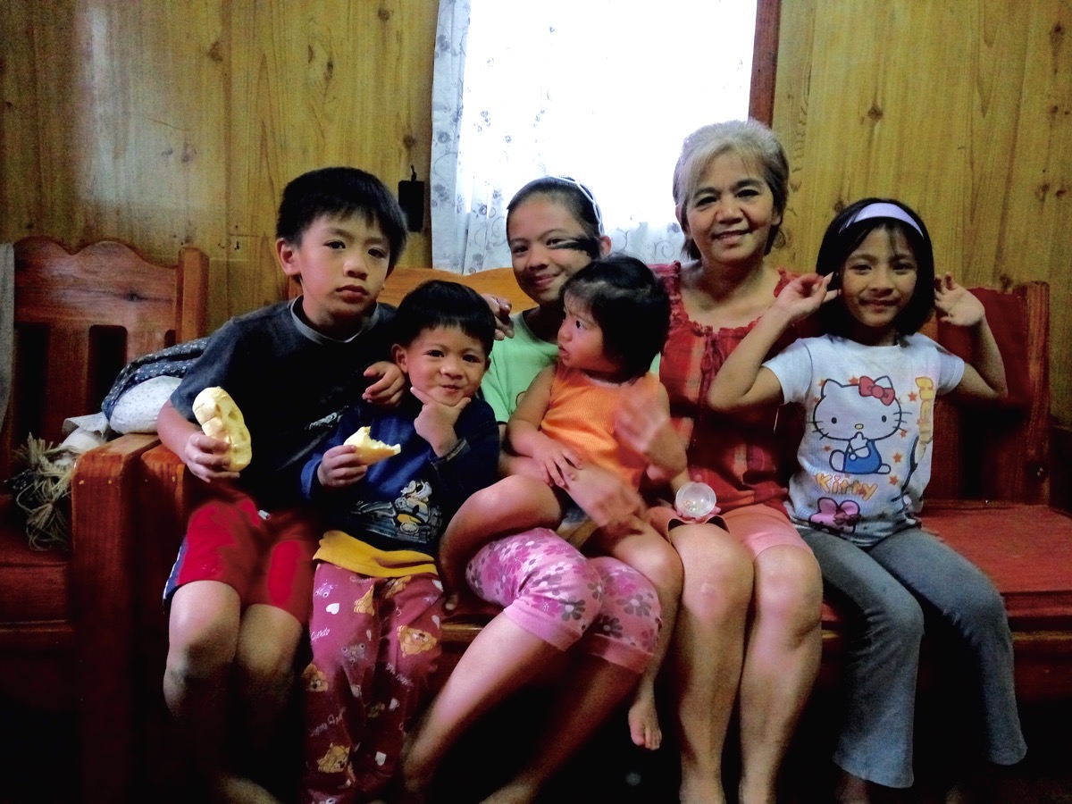 Marilyn with her grandchildren in Baguio City.