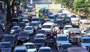 Traffic jam during APEC 2015. Photo by Manila Times.