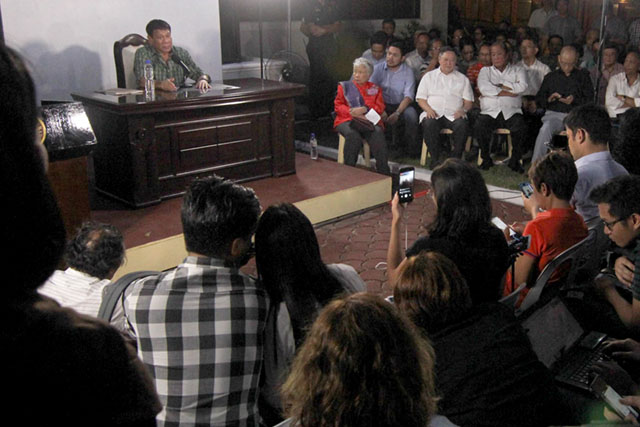 President-elect Rodrigo Duterte presents members of his cabinet. May 31, 2016. Photo by Toto Lozano of Mindanews.