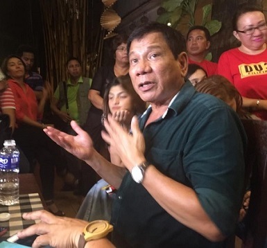 President-elect Rodrigo Duterte. Photo by Dana Batnag.