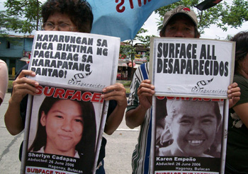 Searching for Sherlyn Cadapan and Karen Empeno. Photo from Bulatlat.