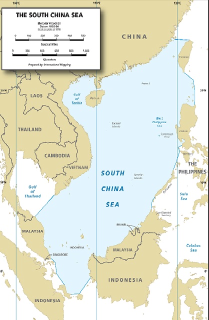 The nine-dash line map submitted by China to UNCLOS