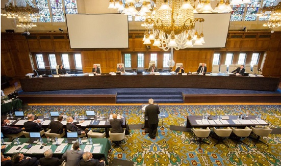 July 2015 hearing at the Arbitral Court, Peace Palace, The Hague. 