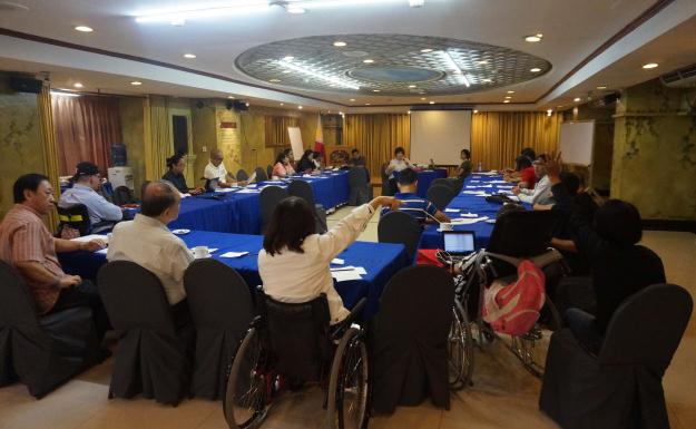 PWD rights advocates gather during the presentation of AKAP-Pinoy's survey results for its disability-inclusive elections project. Results show while PWDs still encountered accessibility problems during the May 9 polls, election officers were more aware of the PWDs' needs and helped them throughout the entire voting process. (Photo by Daniel Abunales) 