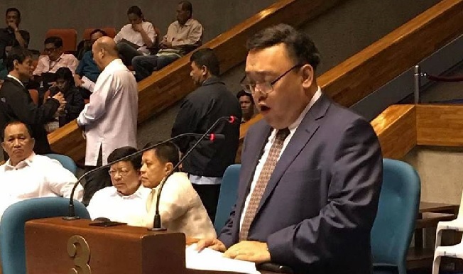 Rep. Harry Roque delivers privilege speech on the occasion of International Humanitarian Law day.