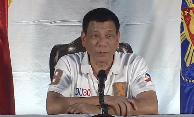 President Duterte during his midnight presser 
