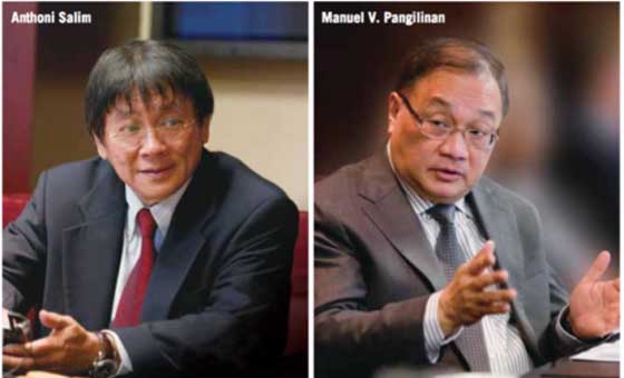 Indonesian Anthoni Salim and his man in the Philippines, Manuel V. Pangilinan
