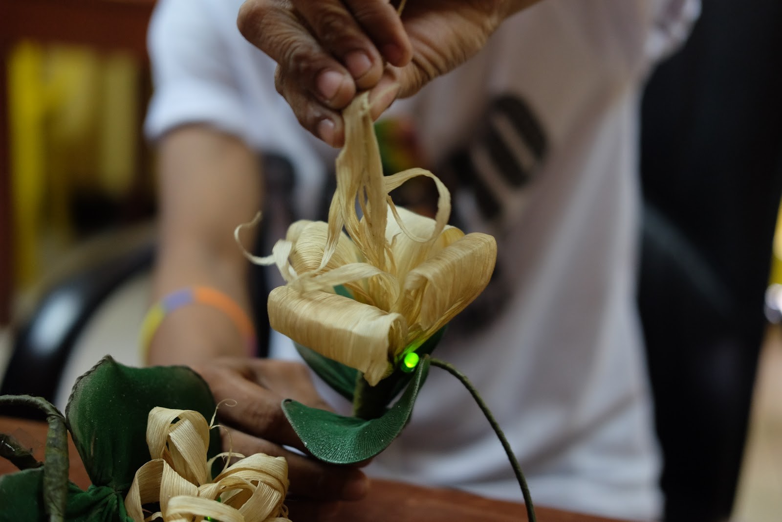 Peter and his fellow delegates from Culiat make this centerpiece from scratch using corn husk. The product won Best Business Plan at the Street Law Conference held in May 2015.