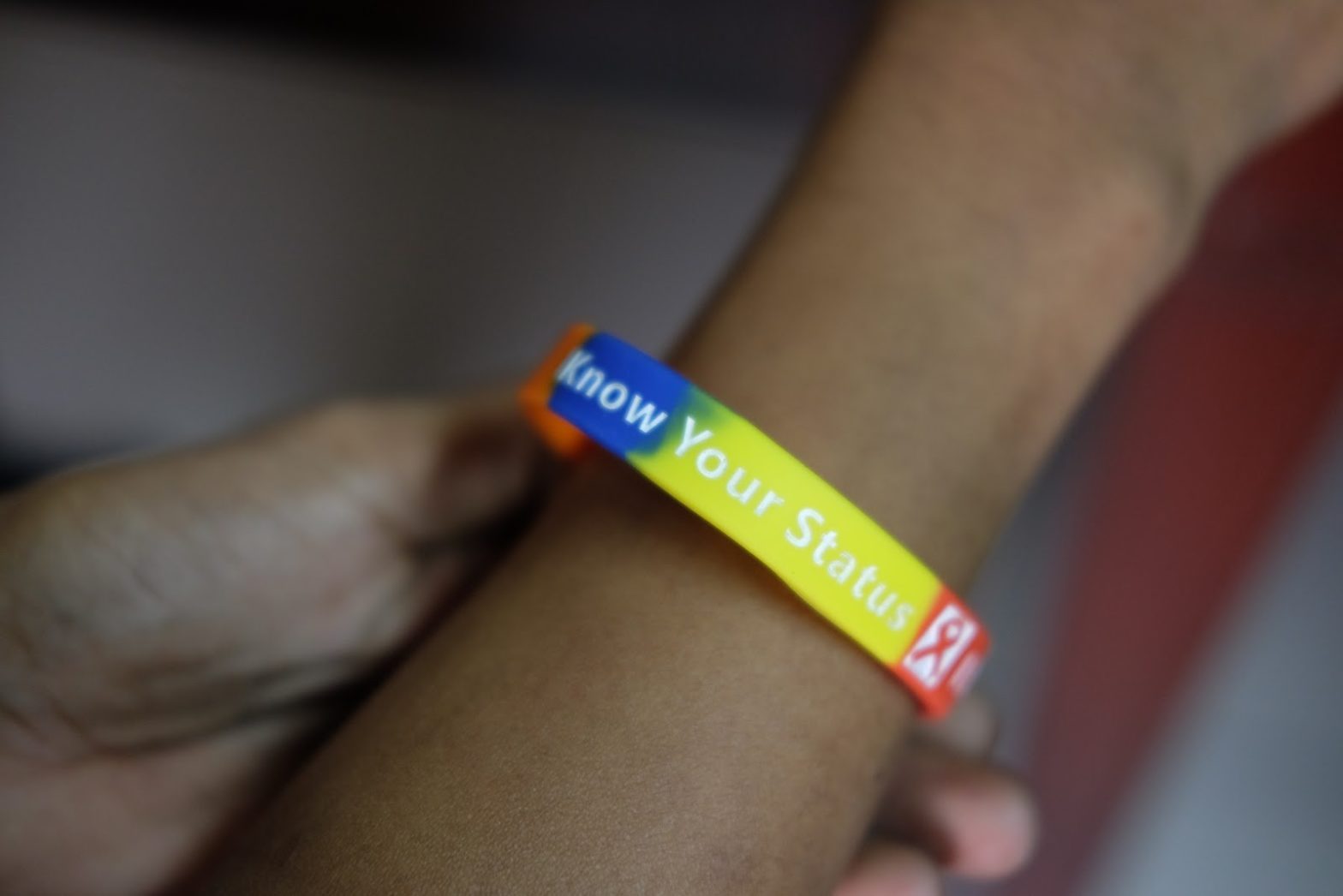 On Peter’s baller is “Know Your Status,” an HIV-related campaign that advocates getting oneself regularly checked. These are one of the many ballers he distributes during his advocacy work with the Quezon City Health Department.