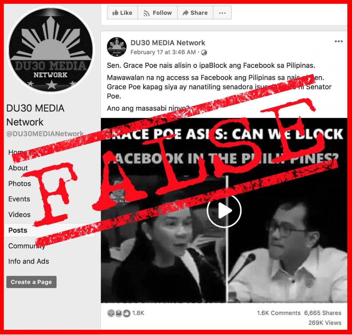 VERA FILES FACT CHECK: MANIPULATED footage of Poe ‘wanting to bar Facebook’ revived