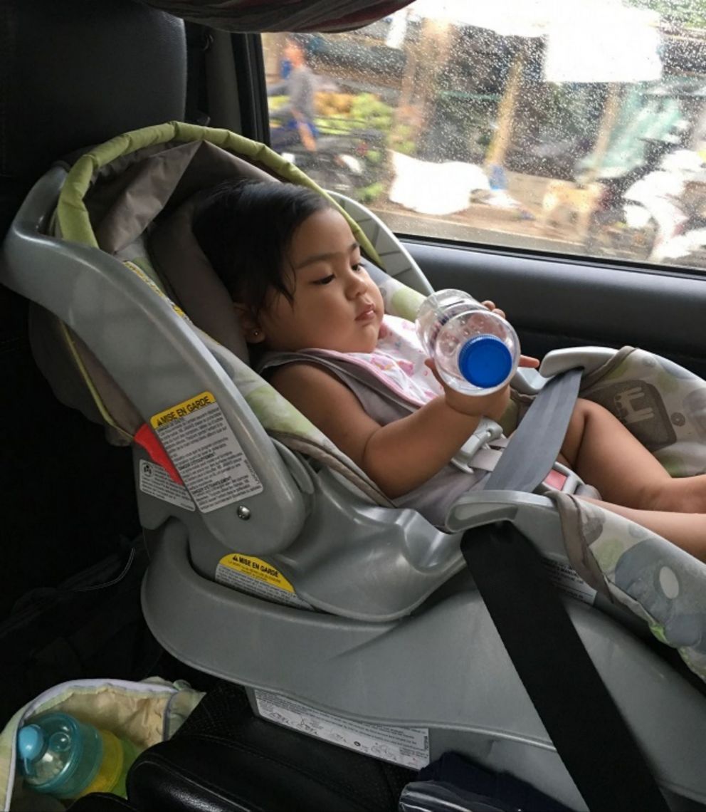 Baby Erin in her rear-facing car seat.JPG