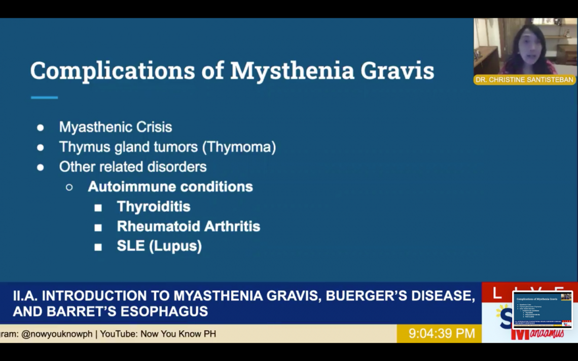 Complications of Mysthenia Gravis