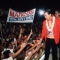 President Ferdinand E. Marcos attends a political rally druing the 1986 snap election.