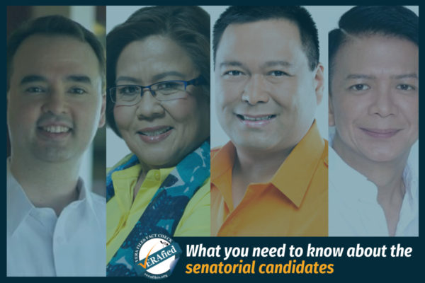 VERA FILES FACT SHEET: What you need to know about the senatorial candidates