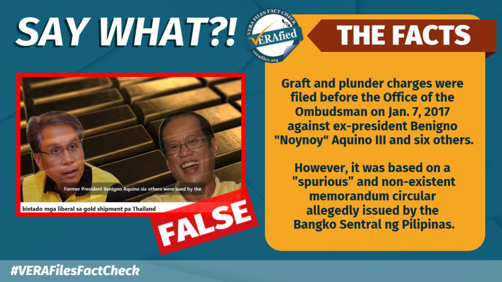 VERA FILES FACT CHECK: Video Repeats FALSE Case Vs. Aquino, Allies On ...