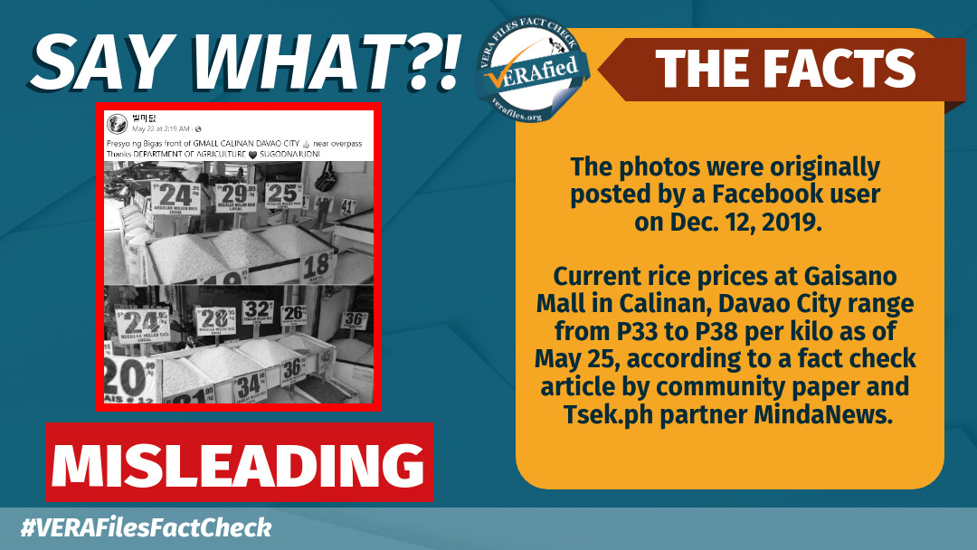 VERA FILES FACT CHECK: 2019 photos of rice prices in Davao City MISLEAD