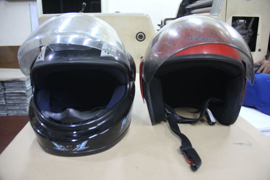 Full-face and half-face helmets for protection
