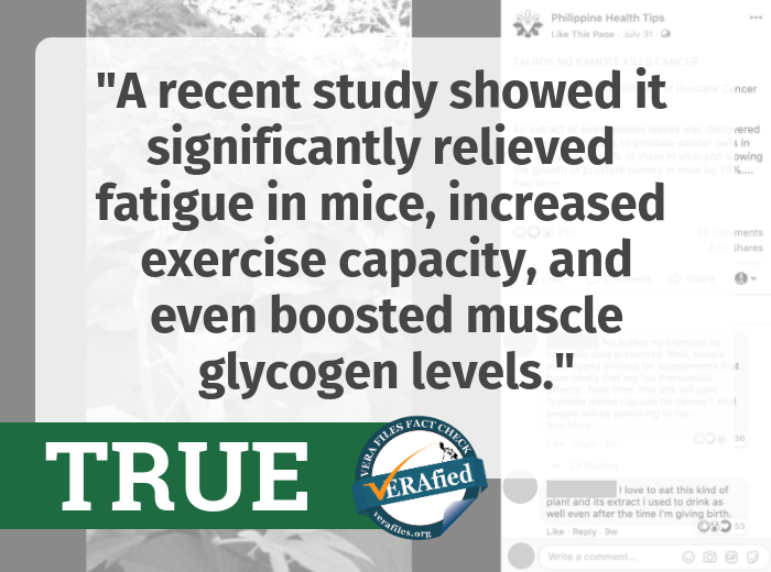 On relieving fatigue, increasing exercise capacity and muscle glucose in mice- True