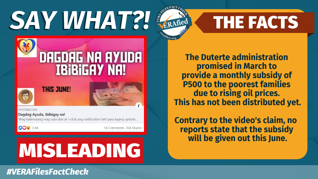 VERA FILES FACT CHECK: Video on additional P500 ayuda for the poor MISLEADING