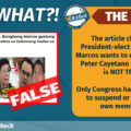 FACT CHECK: NO TRUTH to claim Marcos wants Cayetano kicked out as senator