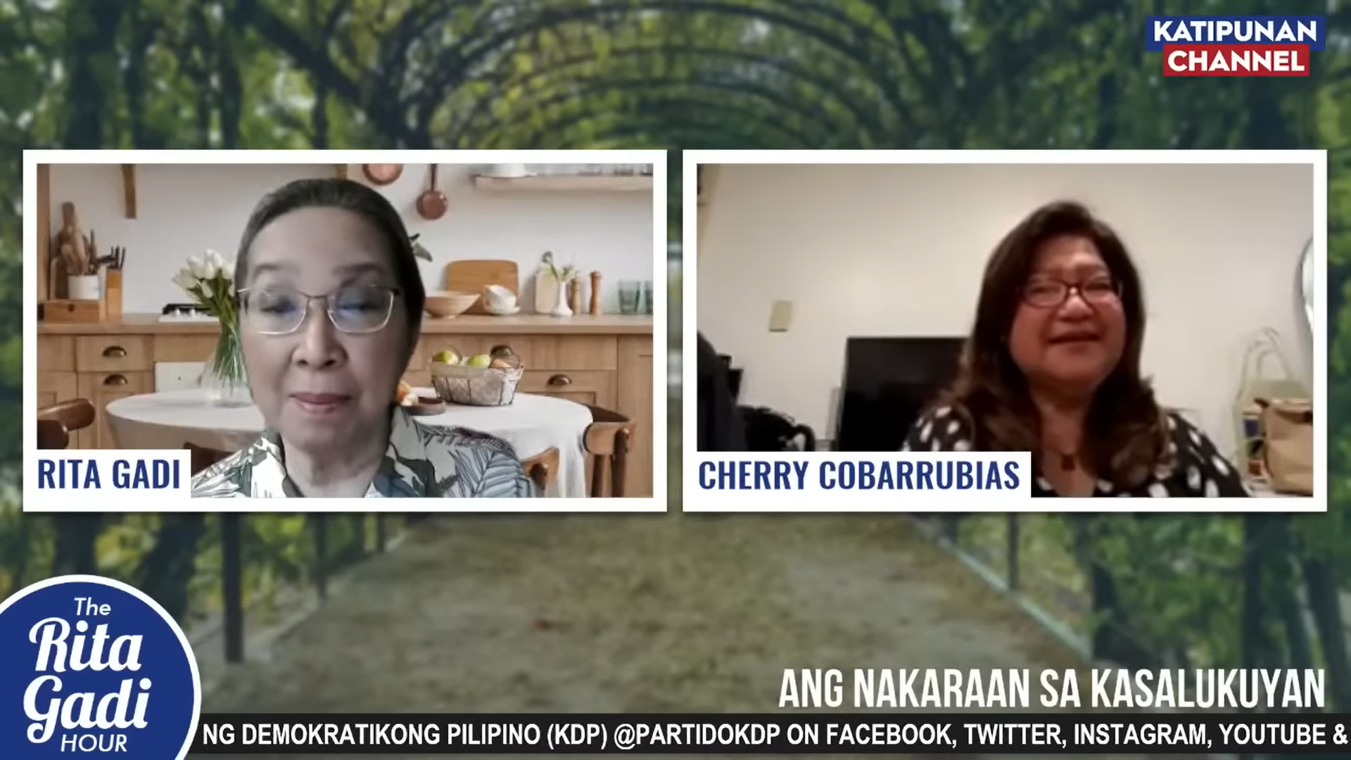 Rita Gadi and Cherry Cobarrubias, screencap from the Katipunan ng Demokratikong Pilipino YouTube channel