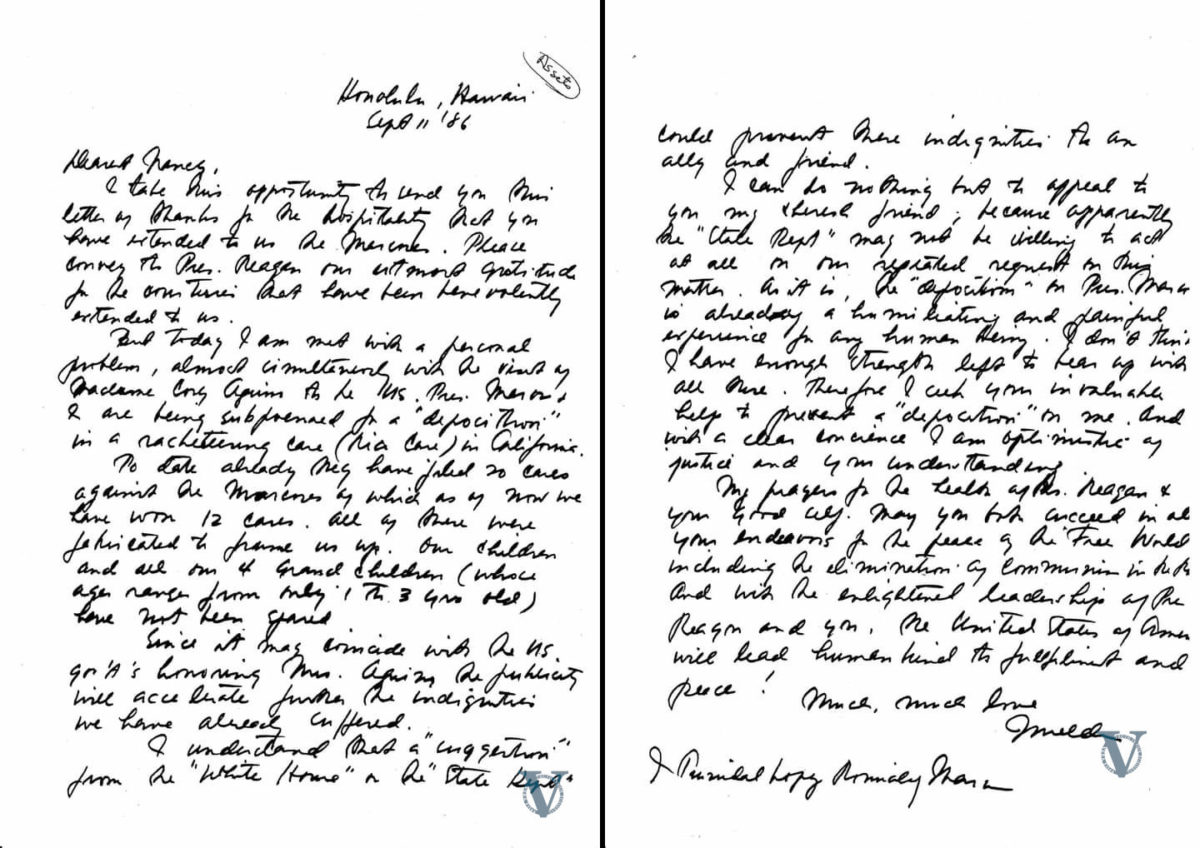 Imelda's letter to Nancy