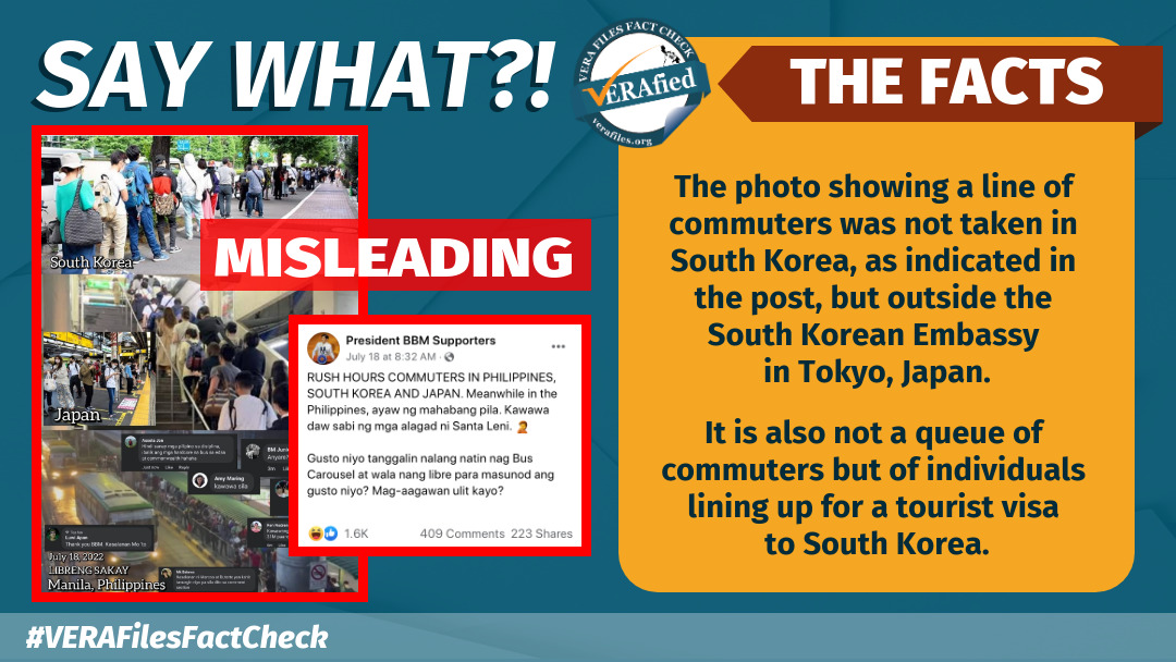 VERA FILES FACT CHECK: Queue in Japan MISLEADINGLY used to show commuters in S. Korea