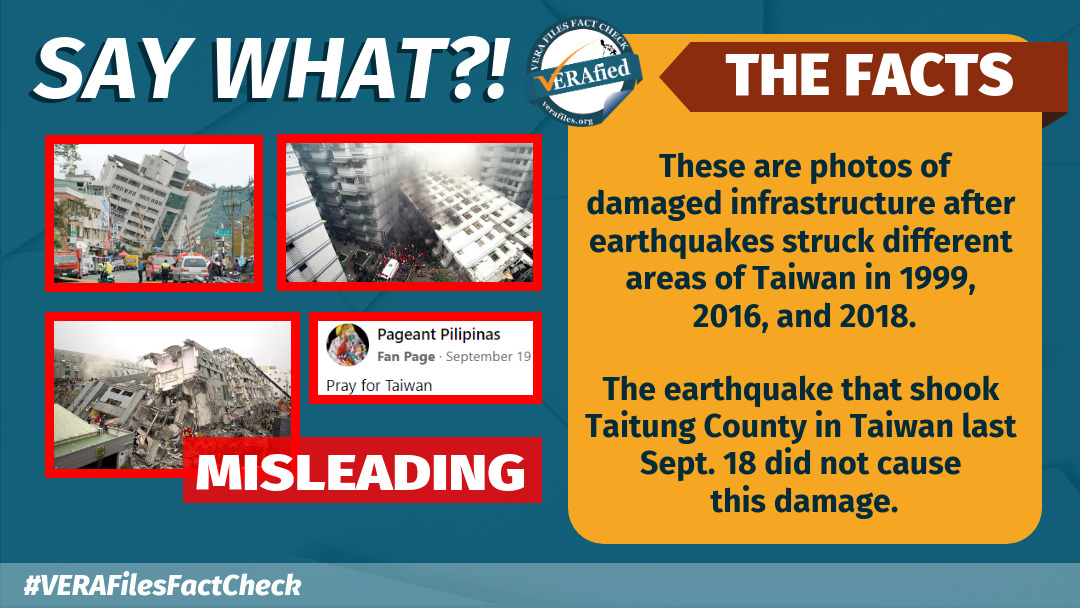 VERA FILES FACT CHECK: Old photos of earthquake-damaged buildings in Taiwan FALSELY passed off as new