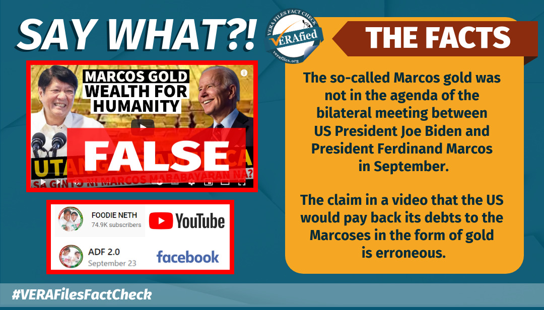 VERA FILES FACT CHECK: The ‘Marcos gold’ was not discussed in Marcos-Biden meeting