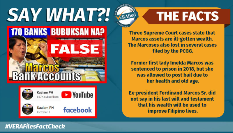 VERA FILES FACT CHECK: FALSE Claims On Marcos Wealth And Cases Reappear ...