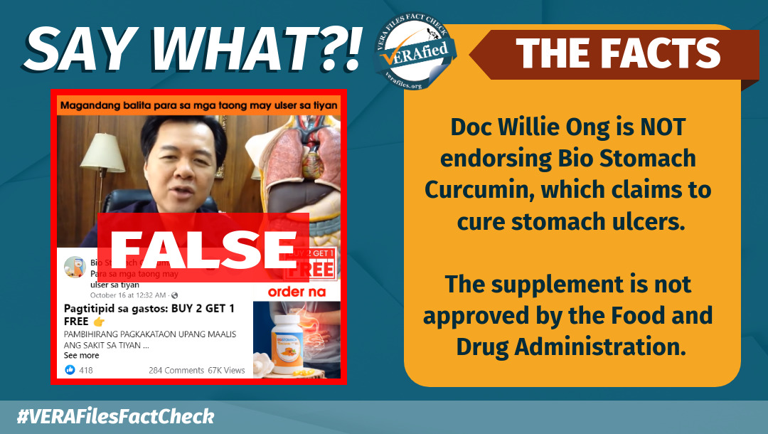VERA FILES FACT CHECK: Bio Stomach NOT in FDA list and NOT endorsed by Doc Willie Ong