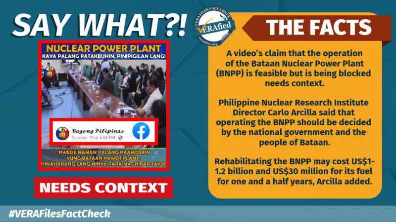 VERA FILES FACT CHECK: BNPP’s non-operation NEEDS CONTEXT - VERA Files