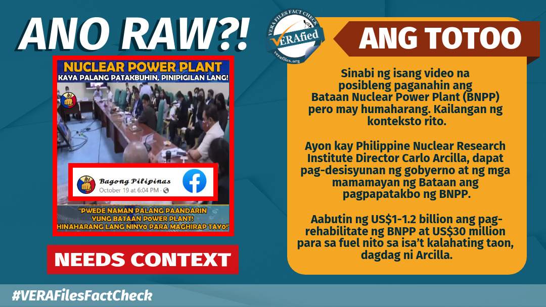 VERA FILES FACT CHECK: BNPP’s non-operation NEEDS CONTEXT - VERA Files