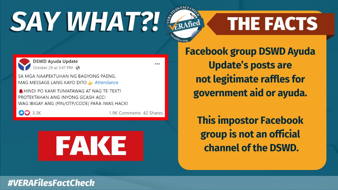 VERA FILES FACT CHECK: Impostor group posts FAKE DSWD ayuda call for typhoon victims